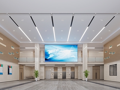 新时代办公大堂设计新趋势_【知末3d模型网】