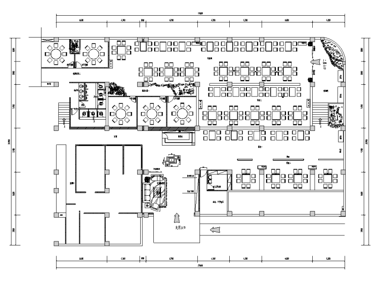 [重庆]新中式风格火锅店室内装修施工图