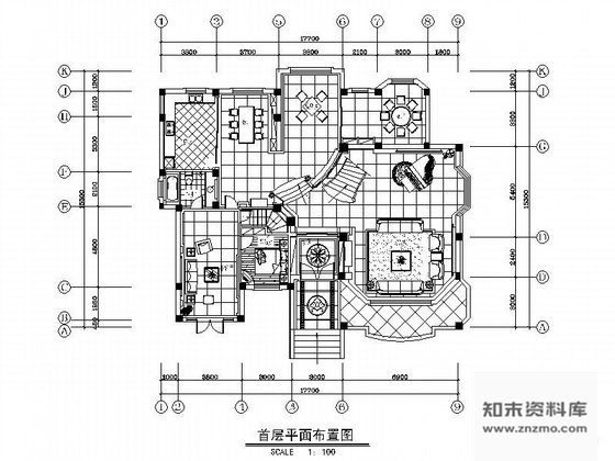 施工图江苏三层豪华别墅设计装修图