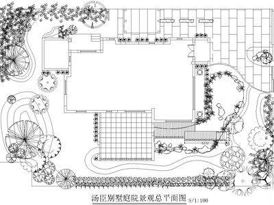 汤臣别墅庭院景观设计CAD施工图