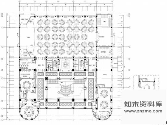 施工图苏州奢华欧式风格商务会所二层宴会厅西餐厅室内装修图含效果