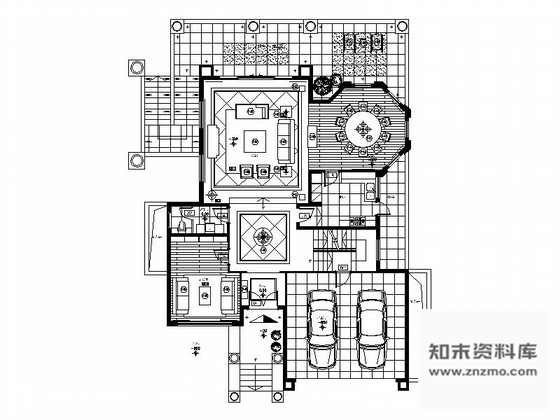 施工图南京温馨简约二层小别墅装修设计CAD施工图含物料明细表