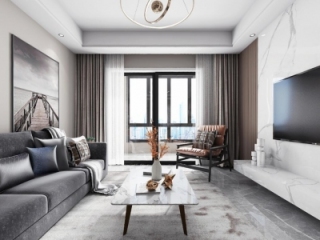 现代客厅餐厅VR全景3d模型【ID:131221125】