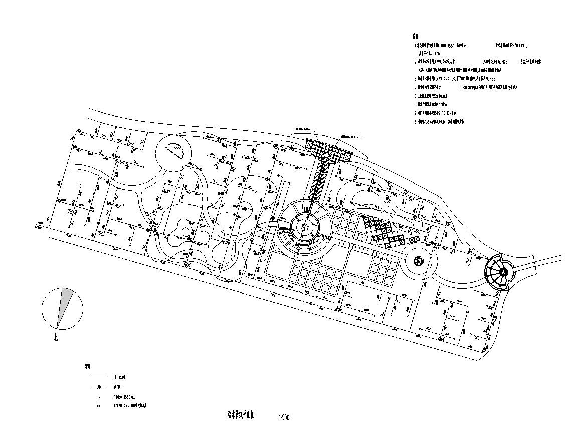 [北京]翠海明珠居住区全套景观施工图设计（给排水设计C... 园林景观给排水