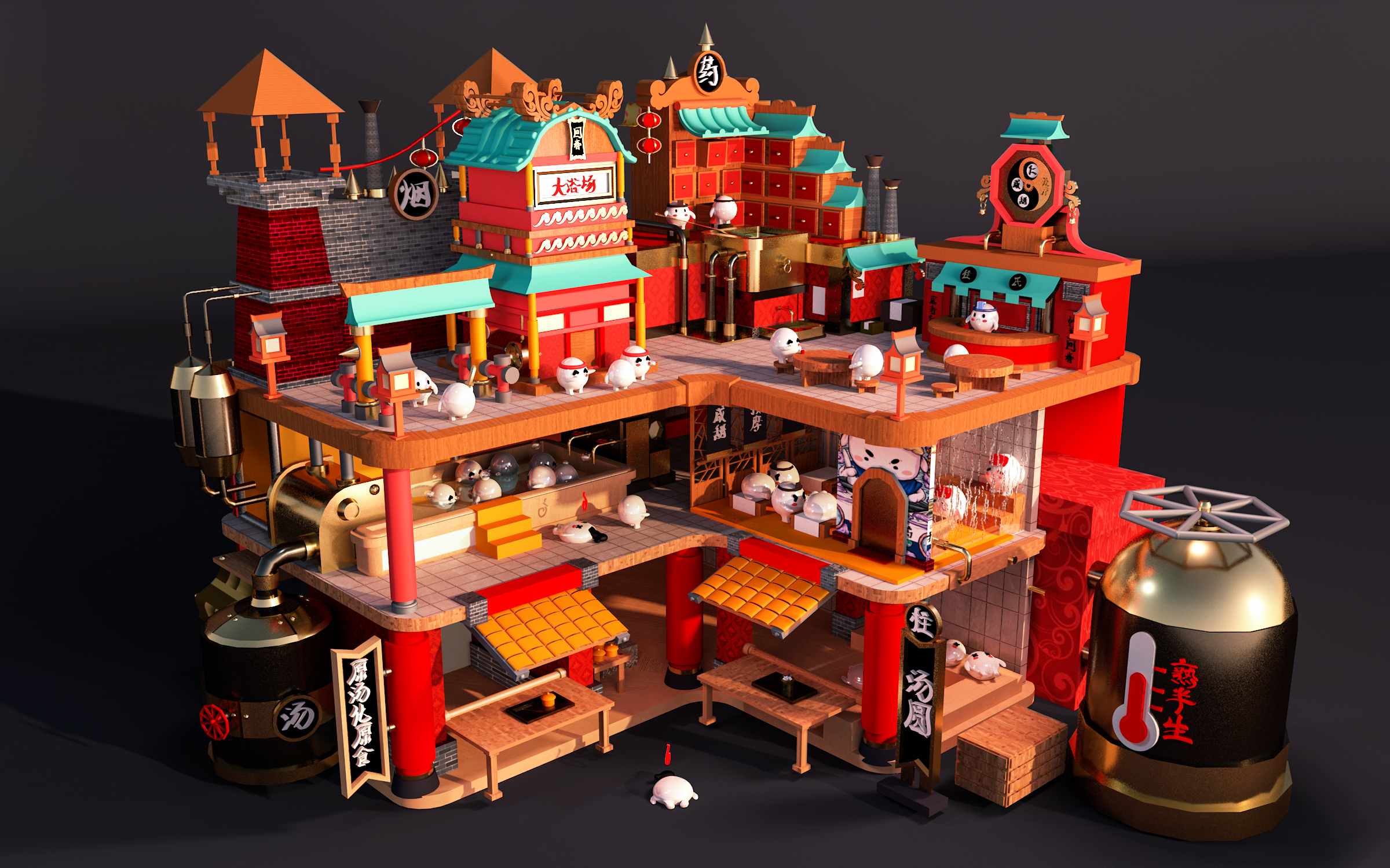 卡通建筑cg模型