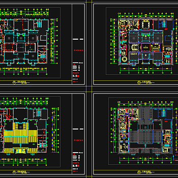 中式私人四合院别墅施工图 四合院别墅CAD施工图纸