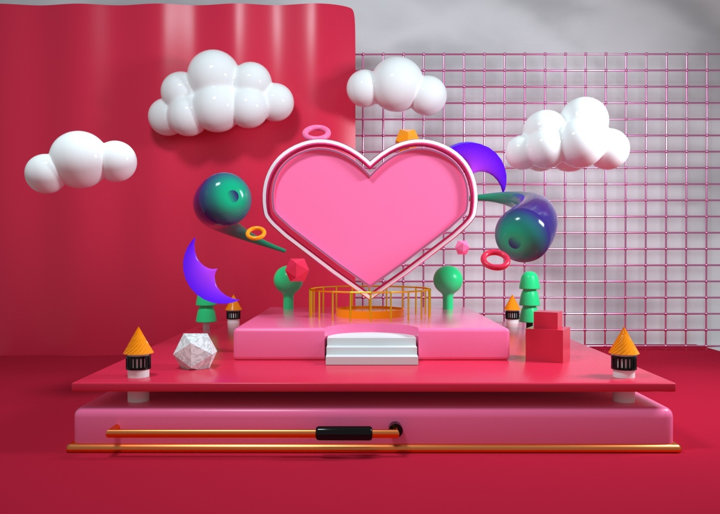 卡通舞台cg模型