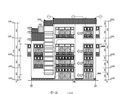 别墅设计方案平面立面剖面建筑施工图B5型