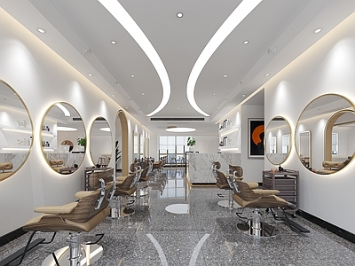 现代理发店 前台 洗头房3d模型