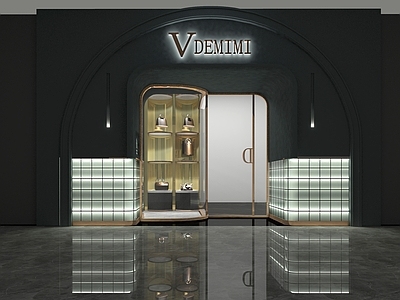 简欧风格箱包专卖店门头 包架 包包店门头 精品店门头3d模型
