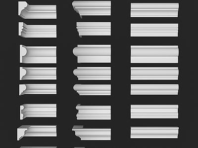 现代石膏线条3d模型下载_原创石膏线条3d模型【知末网3d模型】