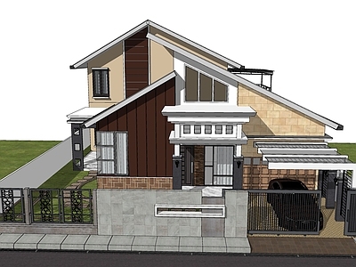 su模型所中式别墅下载_草图大师模型所中式别墅【知末网su模型】第1页