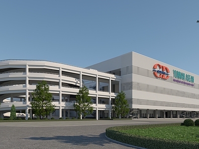 现代立体停车楼 环形跑道 螺旋停车场 车库 停车场3d模型