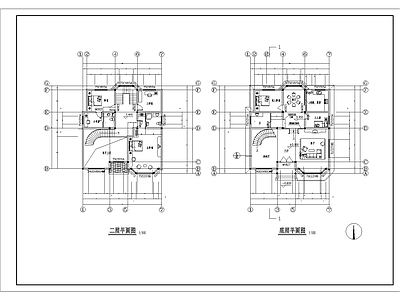 多层别墅建筑设计 施工图