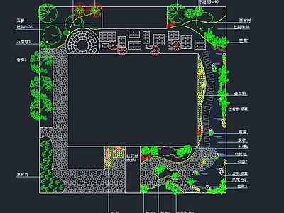 别墅庭院景观绿化设计平面图 施工图