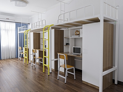 现代学生宿舍 上下床3d模型