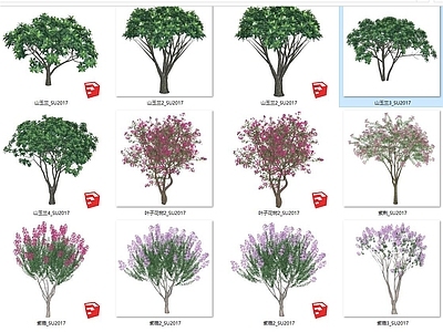 树木su模型下载 草图大师树木模型 知末网su模型
