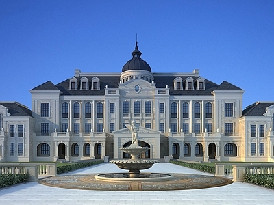 欧式建筑外观 会所建筑 酒店3d模型