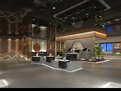 新中式展厅 博物馆 收藏馆3d模型