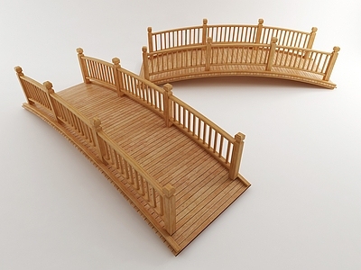 新中式木桥 拱桥3d模型