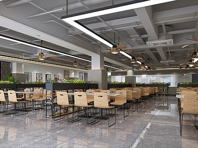 工业风食堂 包厢 铁艺隔断3d模型