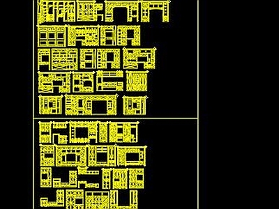 简欧风全屋进户鞋柜酒柜橱柜cad施工图 平面图块