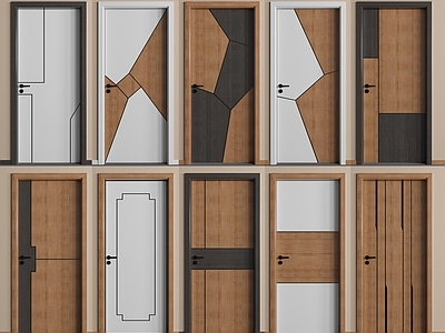 木门 房门 卧室门 套装门 套色拼色门 烤漆门 儿童门3d模型