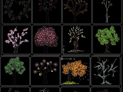 cad植物图例柏树免费