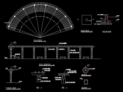 cad弧形吊顶立面
