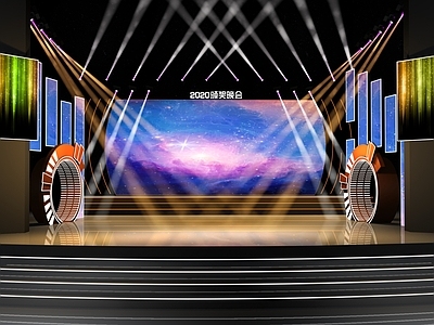 现代剧场舞台 舞美灯光3d模型