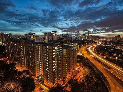 小区窗外外景 楼区 小区外景