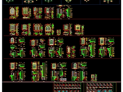 各种门窗大样节点CAD图库 施工图