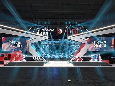 现代舞台 游戏展厅 展台3d模型