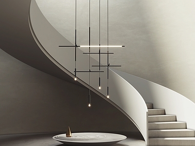 现代旋转楼梯3d模型