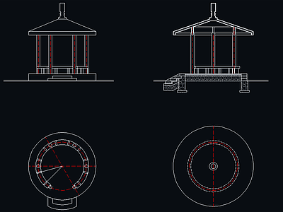 免费圆亭平面图下载_【知末网cad图纸库】第1页