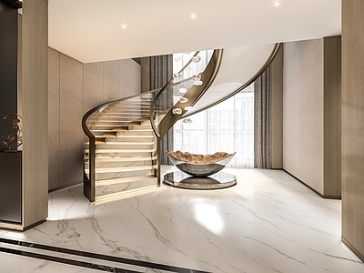 现代旋转楼梯3d模型