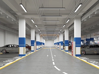 工业风地下车库3d模型