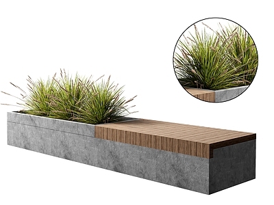 现代树池座椅 花坛花钵3d模型