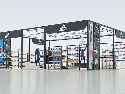 现代运动品牌展厅3d模型
