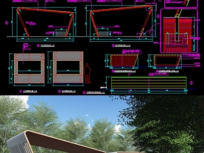 免费平面图廊架ps下载_【知末网cad图纸库】第1页