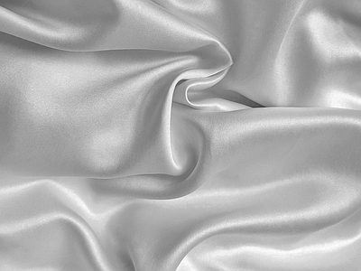 丝绸布料 银色布纹 银白色 褶皱布料