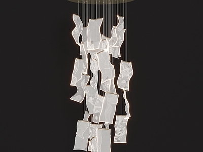 现代纸片吊灯3d模型