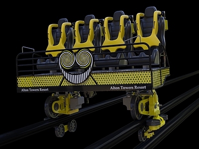 现代游乐场设备 过山车 安全座椅3d模型