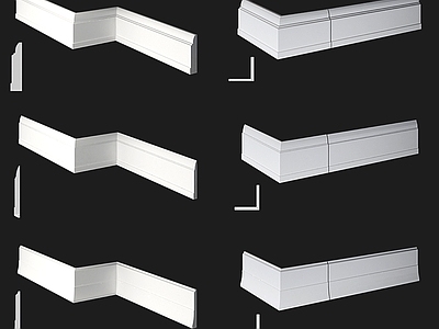 现代踢脚线3d模型