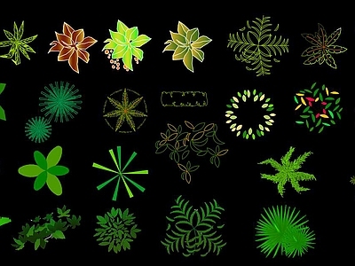 图库常规景观座椅坐凳图集 施工图绿色植物及竹子山石图块 施工图景观