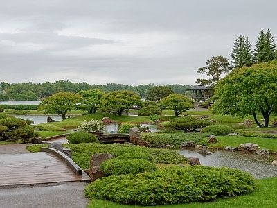 日式庭院外景图 公园 园林