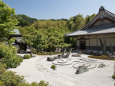 日式庭院外景图 别墅外景