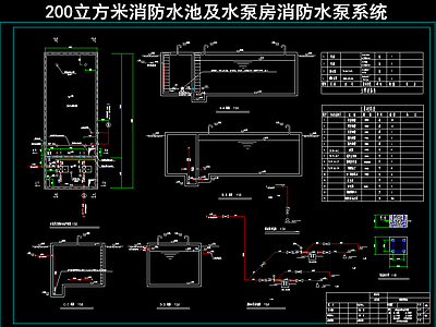 消防水池 水泵房 消防水泵系统 施工图 建筑给排水