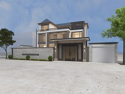 现代别墅 农村自建房3d模型