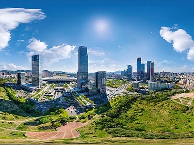 高清全景hdr贴图高层白天小区外景户外小区外景城市公路建筑外景贴图